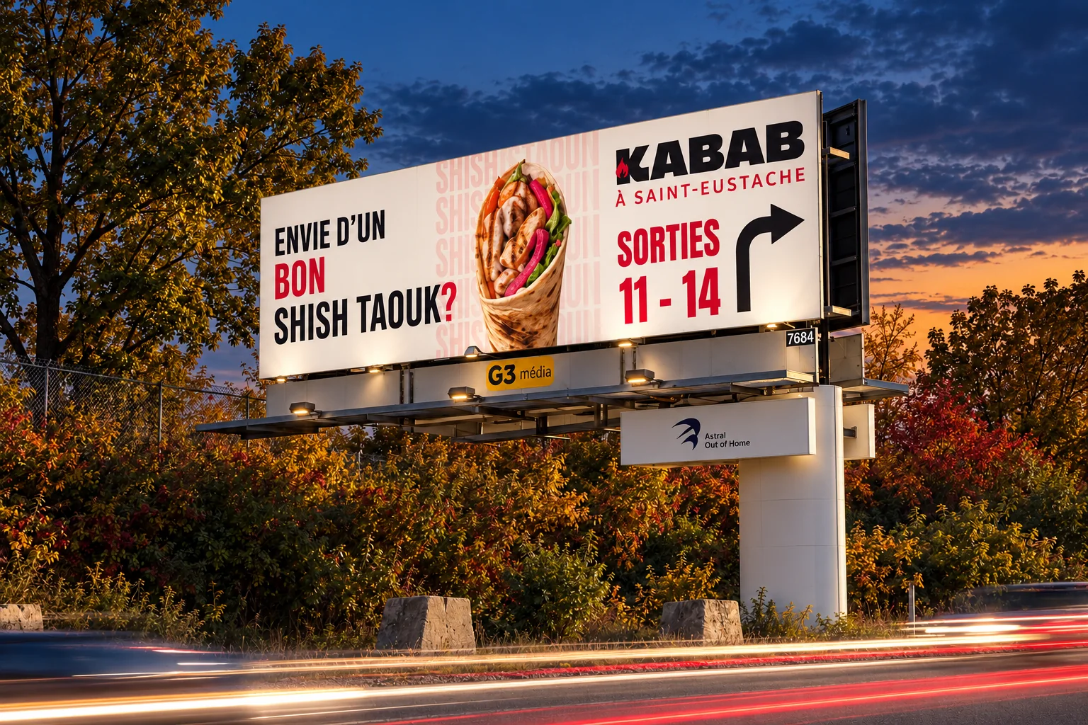 Pancarte de Kabab Saint-Eustache